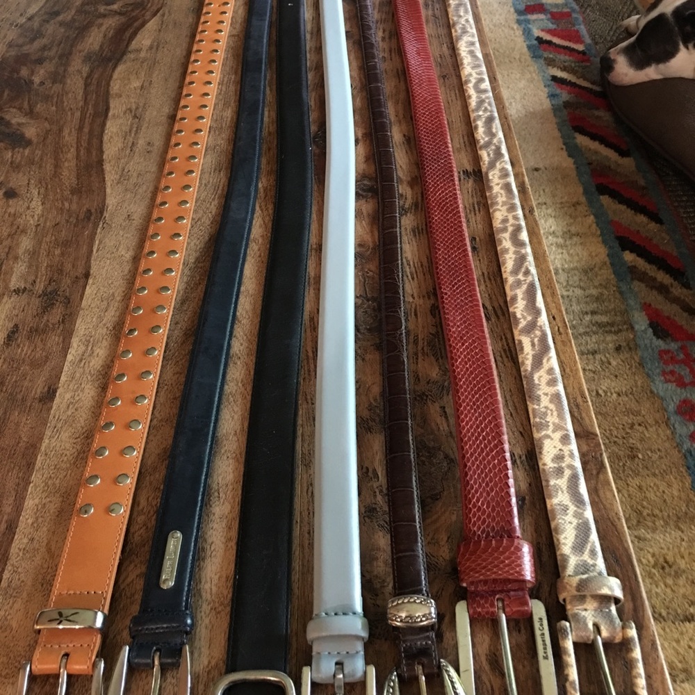 Belts- 7 leather belts, never worn